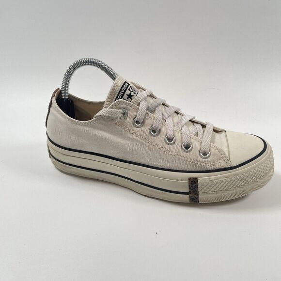 Converse CTAS Leopard Lift Ox Low Women's Sneakers 565626C Ivory Size 8.5 - Picture 1 of 11